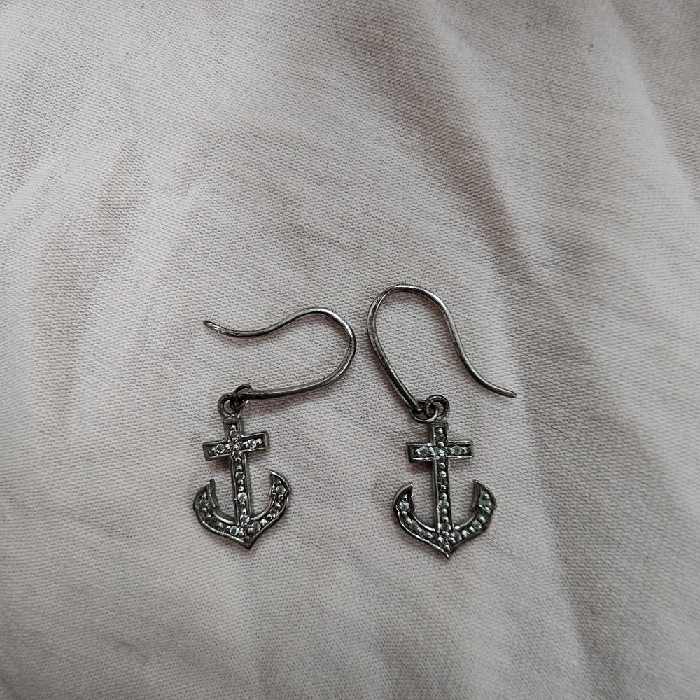 Silver Anchor Earrings